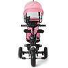HUOLE Triciclo Bambino Evolutivo con Seggiolino Reversibile Trike Bebe, Velo Passeggino Bebe Evolutivo, Ruote Silenziose e Parasole Triciclo a Pedale-(b) 4 in 1 (Rosa)