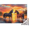 6N2X9A4S Coppia di Cavalli Selvaggi Puzzle 1000 Pezzi Cartoncino per Adulti Tramonto sul Lago Relax Focus Interazione Familiare Regalo Arredo 38x26cm/1000pcs