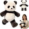 TELAOBAN Peluche Che Corre, Peluche Di Panda Che Corre, 45cm Orso Panda Peluche, Running Cow Plush, Peluche Che Corre Panda Rosso, Mucca Morbido Peluche, Compagno di Gioco e Regalo Perfetto per Bambini