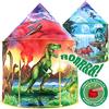 W&O Tenda da gioco con dinosauri con fantastiche canne da dinosauro, pop-up - tenda per bambini per interni ed esterni, casetta giocattolo per la cameretta dei bambini, per ragazze e ragazzi, tenda