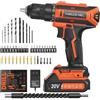 VIWKO Avvitatore a Batteria, 20V Trapano Avvitatore Batteria, Trapano Elettrico con 25+1 Coppie, 42Nm MAX, Luce LED, Set di 56 Accessori per Trapano per Manutenzione e Fai da te, Arancio