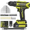 VIWKO Avvitatore a Batteria, 20V Trapano Avvitatore Batteria, Trapano Elettrico con 25+1 Coppie, 42Nm MAX, Luce LED, Set di 56 Accessori per Trapano per Manutenzione e Fai da te, Verde