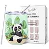NymphFable Tazza Termica da Viaggio 350ml Panda Thermos Cafe a Doppia Parete