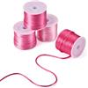 Spritewelry 4 rotoli di filo di nylon satinato, 2 mm, rosa, a coda di topo, macramè, filo per perline per nodi cinesi, bracciali, collane e gioielli