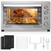 TurboTronic By Z-LINE TurboTronic Fornetto Elettrico 60L, Forno Elettrico Ventilato 2500W EVS60, Mini Forno da Tavolo con Temperatura fino a 230°C, Funzione Ventilata, Argento