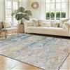 WQMMD Tappeto Soggiorno Moderno Astratto 160 x 230 cm - Tappeto Grande Lavabile, Antiscivolo e Morbido, Tappeto Pelo Corto Geometrico Sfumato Blu e Giallo per Salotto, Camera da Letto e Ufficio