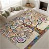 Generico Tappeti lavabili 140 x 200 cm, Stile Klimt Tappeti Albero della Vita Intricato Vorticoso, Tappeto a pelo corto Amanti Arte, Beige