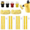 UHETLET 10 Pezzi Set di Panni in Microfibra Compatibili con Scopa a Vapore Kärcher EasyFix SC 1, SC 2, SC 3, SC 4, SC 5 4 Panni per Pavimento 2 Coperture per L'ugello 4 Spazzole per la Pulizia Rotonde