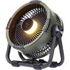 BougeRV F01 Ventilatore da campeggio, 20000 mAh, 25 cm, supporto in metallo, 5,4 m/s, ricarica rapida, silenzioso, con luce, 33,5 ore di autonomia, timer, app, gancio, portatile, per tenda e viaggi