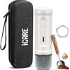 ICARE Macchina Caffe Portatile, 2 in 1 per Capsule NS e Caffè Macinato, Autoriscaldante, USB-C, Indicatore Batteria, Caffettiera Portatile da Viaggio, Campeggio, Escursionismo, Camper (Bianco)
