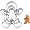 UTXN 3 formine per biscotti a forma di omino di pan di zenzero, in acciaio inox, per San Valentino, compleanni, Natale (ragazzo)