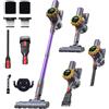 RevoNest Aspirapolvere Senza Fili, Scopa Elettrica Senza Fili con Display Aspirapolvere Potente Luce LED 20000Pa Antigroviglio Vacuum Cleaner per Pavimenti/Tappeti/Peli Animali
