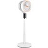 Brigros White - Ventilatore a Piantana Arion 50W con Display LED e Timer 12 Ore, Ventola Turbo con Oscillazione Verticale e Orizzontale, 3 Velocità, Altezza Regolabile, 31x26x105 cm
