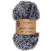 Halbach Nastro di seta soffice lana per lavorare a maglia, gomitolo da 100 g, larghezza: 2 cm, filato di pelliccia sintetica per fai da te, colore: nero/grigio