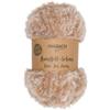 Halbach Nastro di seta soffice lana per lavorare a maglia, gomitolo da 100 g, larghezza: 2 cm, filato di pelliccia sintetica per fai da te, colore: beige/crema