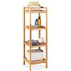 Relaxdays Scaffale da Bagno in Legno, HLP: 110 x 35 x 35 cm, 4 Ripiani, Mobile da Terra da Cucina, Marrone Chiaro