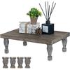 Hanobe Vassoio decorativo in legno: espositore in legno rustico marrone, centrotavola per caffè, bar, cucina, sala da pranzo, decorazione da tavolo per la casa, piedi corti e alti