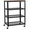 Relaxdays Carrello, 4 ripiani, stile industriale, per cucina e soggiorno, HLP: 85x60x40 cm, carrello ruote, nero/marrone