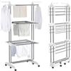 WELL HOME MOBILIARIO &DECORACIÓN Stendibiancheria pieghevole da 20 m, ali regolabili con aste in acciaio antipiega, grande capacità (fino a 6 kg per livello), per lenzuola e colazioni pesanti, altezza 176 cm, con 3 livelli e ruote