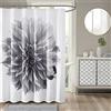 Madison Park Norah, tenda da doccia in cotone, motivo floreale realistico, decorazione moderna del bagno, lavabile in lavatrice, schermo privacy in tessuto, 72 x 72 cm, grigio