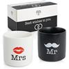 WeddingTree Mr and Mrs - Set di 2 tazze per coppie, regalo di nozze moderno