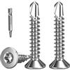 FandWay 100 pezzi Viti autoperforanti Torx, M4,2x16mm a testa svasata, viti autoperforanti a testa piatta, viti in acciaio inox 410, set di viti per metallo e tetto con 1 bit TX20.