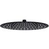 Générique Soffione doccia a pioggia rotonda 30 cm in acciaio inox nero ugelli in silicone anticalcare, articolazione girevole regolabile per doccia immersione