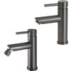 Inbagno Set Miscelatori Lavabo E Bidet Canna Di Fucile Inox Garda