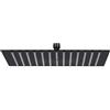 Générique Soffione doccia pioggia 40 x 40 cm quadrato nero acciaio inossidabile, soffione doccia con ugelli in silicone facili da pulire e giunto girevole regolabile per un'esperienza rilassante