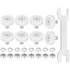 QUARKZMAN 22 mm Rotelle Box Doccia Cuscinetti Box Doccia Scorrevole con Vite Rondella e Chiave per Armadietti Portadocumenti Ricambi Fai Da Te, Bianco, 8Pz