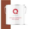 Q-COVER VERNICE COPRENTE PER LEGNO 5L LUCIDO Marrone rame RAL 8004 SMALTO RAL PER LEGNO PROTETTIVO INTERNI/ESTERNI ca. 80-150 ml/m²