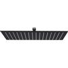 Générique Soffione doccia a pioggia rettangolare nero 40 x 30 cm, testa doccia in acciaio inox con ugelli in silicone, articolato e regolabile per immersione
