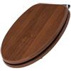 Schläfer 4637173 | Tavoletta Wc Copriwater Universale, Sedile Wc in Legno, Tavoletta Water Weser Forma Ovale, Cerniere Regolabili in Metallo, Colore Noce