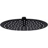 Générique Soffione doccia pioggia 25 cm in acciaio inox nero testa doccia rotonda con ugelli in silicone facili da pulire, giunto girevole regolabile per angolo di spruzzatura
