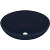 vidaXL Lavandino Lusso Ovale Blu Scuro Opaco 40x33 cm in Ceramica