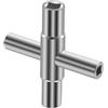 KYSUN Chiave a Croce Universale, 4-Modi Chiave di Utility, Misurare Interne a 4 vie 6,5 mm/7 mm/8 mm/9 mm, Chiave Della Scatola Elettrica, per Contatori di Acqua ed Elettricità, Contatori del Gas