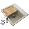 Granitan Lavabo con ripiano da cucina e impregnazione, FOXAL, beige
