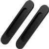Niboken Maniglia Ovali Porta Scorrevole Autoadesiva 180mm, Maniglie Incorporata Nascosta Senza Punzonaturaa 2 Pezzi per Cassetto Armadio Cucina Finestre (Nero)
