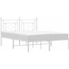 vidaXL Struttura letto con testiera in metallo bianco 140x200 cm