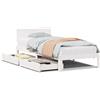vidaXL Letto in legno massiccio con cassetti bianco 75x190 cm pino