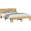 vidaXL Letto in legno massiccio con testiera senza materasso 140x190 cm in legno di quercia