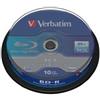 Verbatim - Scatola 10 DVD Blu Ray BD-R SL - Jewel Case - Bianco-Blu - 43742 - 25GB (unità vendita 1 pz.)