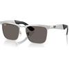 Ray-Ban Occhiali da sole unisex Wayfarer Deluxe (confezione da 1), 019/B1 Argento Sabbiato Su Argento/Grigio Scuro, 56 mm