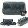 Contacts Pochette in vera pelle con cinturino da polso a 3 ZIp, unisex, piccola borsa a tracolla, pochette, borsa a tracolla per donna/uomo