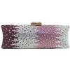 Boutique De FGG Borsa da sera lunga con strass per donne, pochette formale con strass da festa, borsa da sera in cristallo per matrimoni, Piccolo