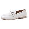 QUEEN HELENA Mocassini di Pelle Bassi con Fibbia Francesine Casual Donna QH7001
