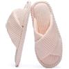GOEWY Pantofole da donna in memory foam, per casa, camera da letto, velluto a coste, fasce incrociate, punta aperta, sandali scarpe comode, regalo alla moda per donne, suola antiscivolo, Rosa, 10.5-11
