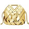 yanyaxm chengshao Borsa tote intrecciata in pelle vegana for borse da donna con manico superiore e borsette a tracolla(Gold)