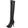 Generic Stivali sopra il ginocchio per le donne coscia alto a spillo cerniera punta punta stivali lunghi punta rotonda piattaforma stivali alti scarpe classiche moda abito