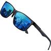 DUCO Square Polarized Occhiali da Sole per Uomini Leggeri in Fibra di Carbonio UV400 Protezione Occhiali da Sole 8206
